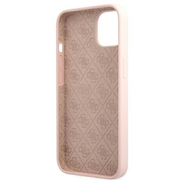 Ovitek Guess Silicone Script Gold Logo za iPhone 13 6.1" - svetlo roza 6