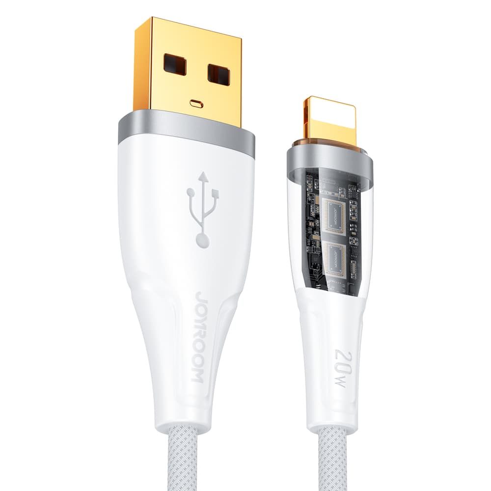 Joyroom "Star-Cloud Series A3" kabel USB-A / Lightning 2.4A 1.2m z Smart Switch - bela