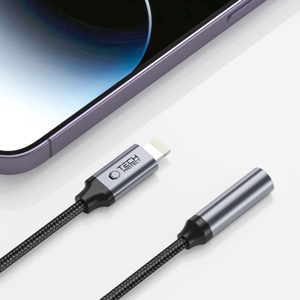 Tech-Protect UltraBoost Lightning / 3.5mm mini jack adapter - črna 3