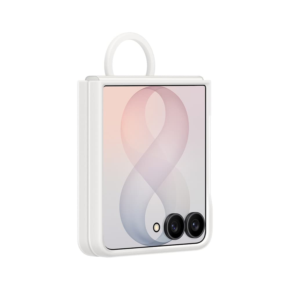 Samsung Silicone Ring Magnet ovitek za Galaxy Z Flip 8, bel 4