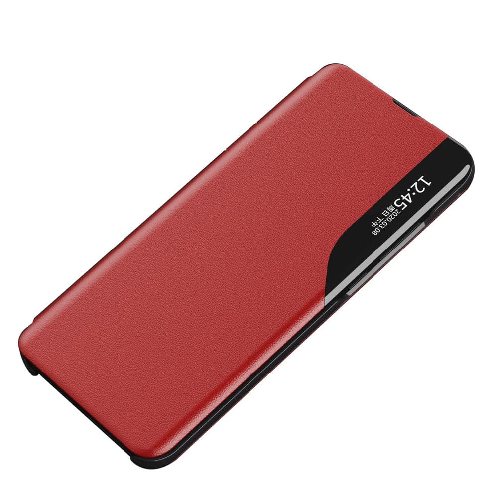 Hurtel Eco Leather View Case preklopni ovitek za Samsung Galaxy A73 rdeča 2