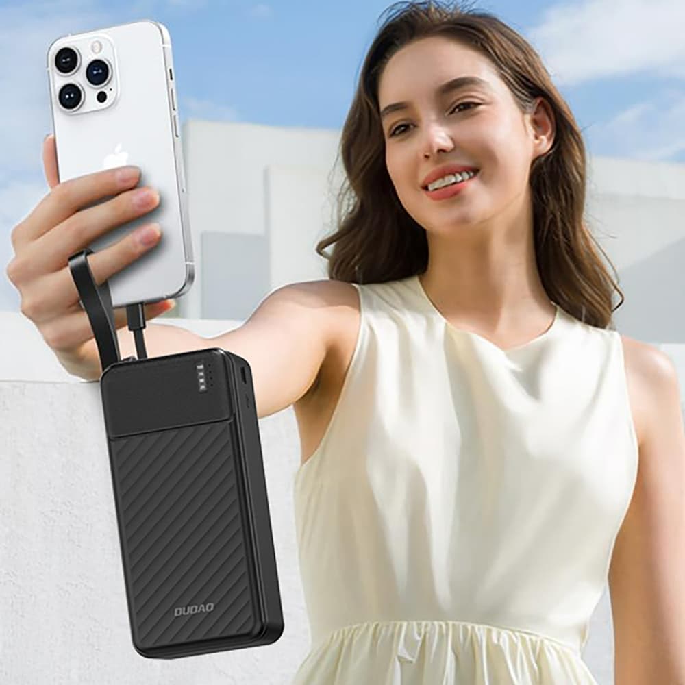 Dudao K11 Max Powerbank 30000mAh s 4 vgrajenimi kabli - črn 6