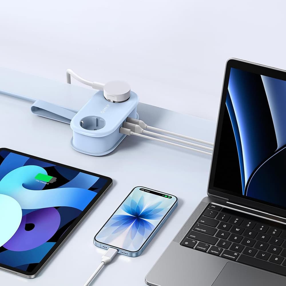Orico AP3 razdelilnik 20W GaN, 2x AC + 2x USB-A + 1x USB-C - modri 4
