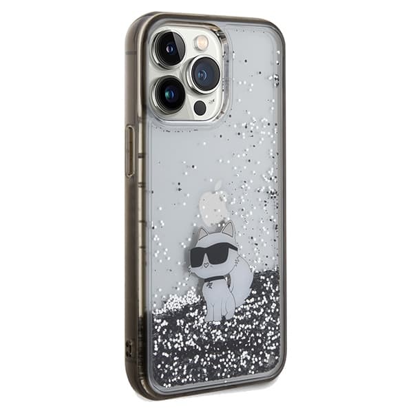Karl Lagerfeld Liquid Glitter Choupette ovitek za iPhone 13 Pro Max - prozoren 4