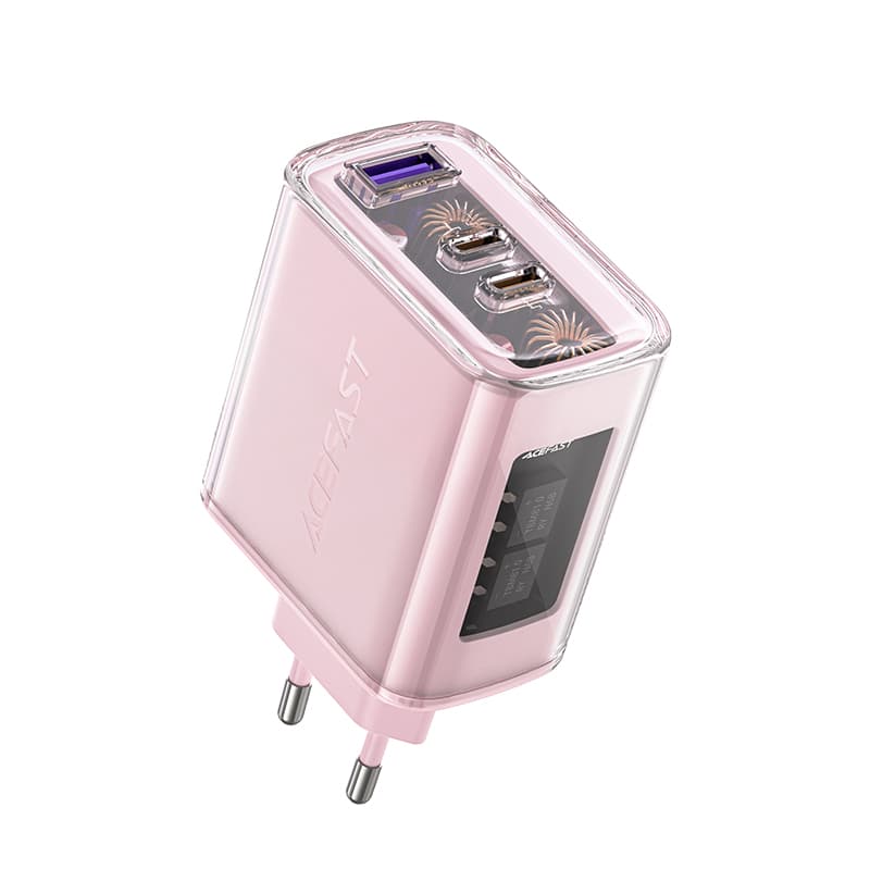 Acefast GaN 65W polnilec s 3 vrati (USB, 2xUSB C) - vijoličen (A45) 3