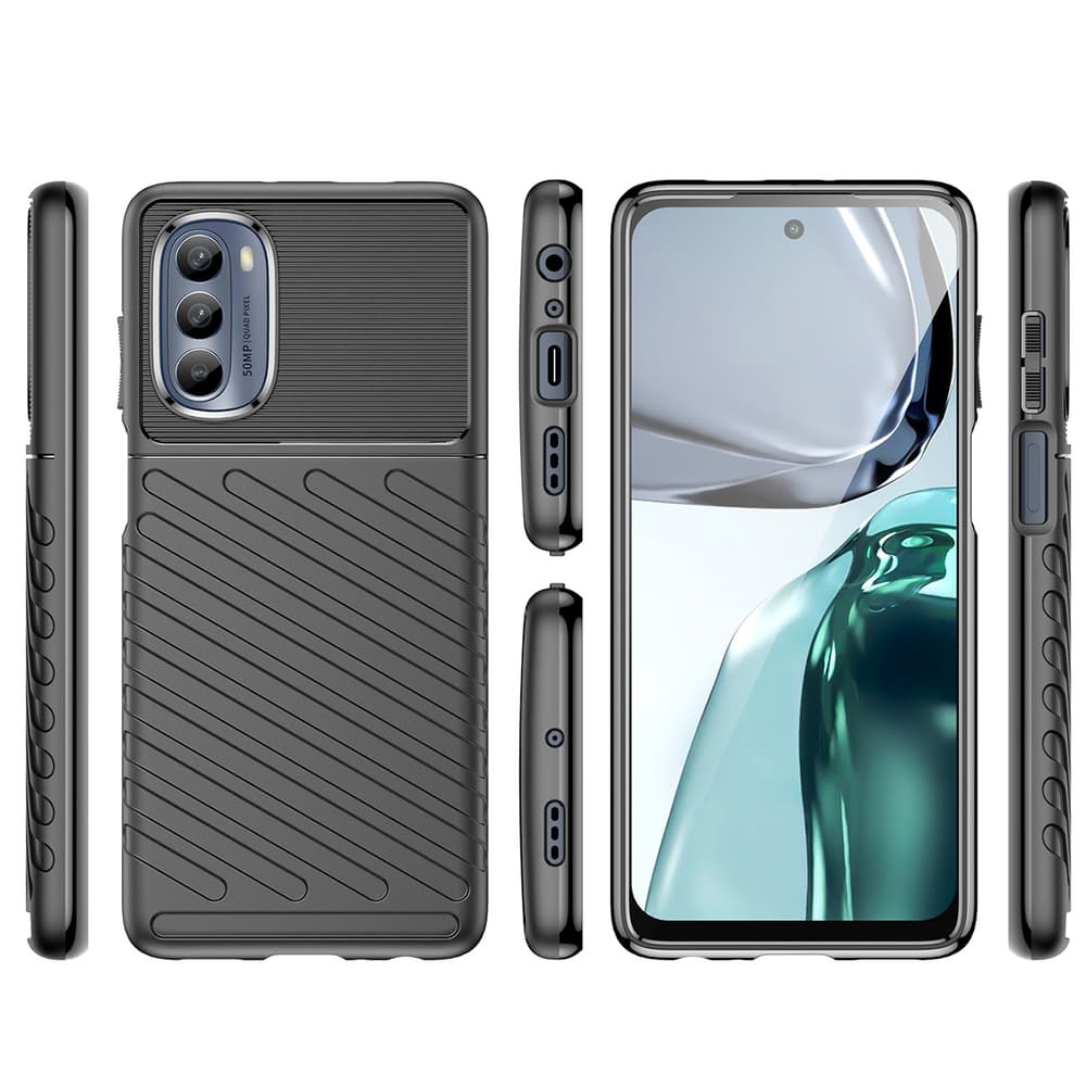Thunder Case Thunder ohišje za Motorola Moto G62 5G, črno 2