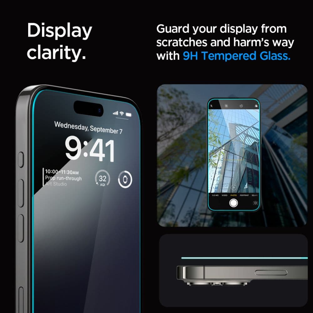 Spigen Steklo Glas.tR EZ Fit za iPhone 15 Pro (2 kosa) 8