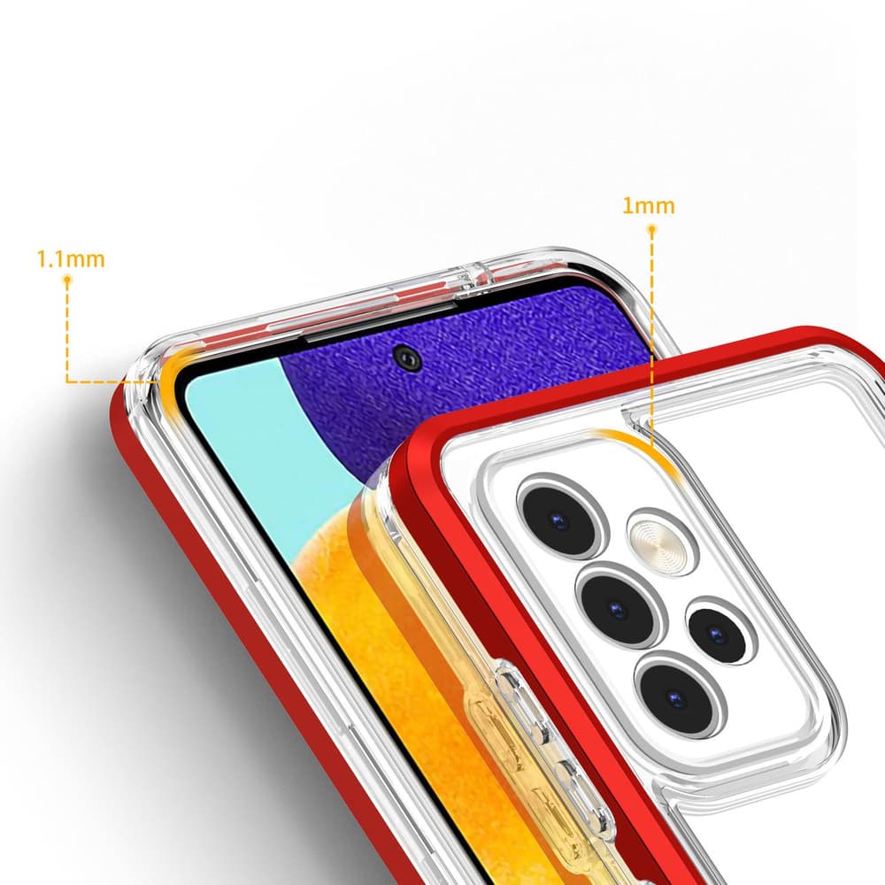 Hurtel Clear 3in1 ohišje za Samsung Galaxy A73, Rdeče 4