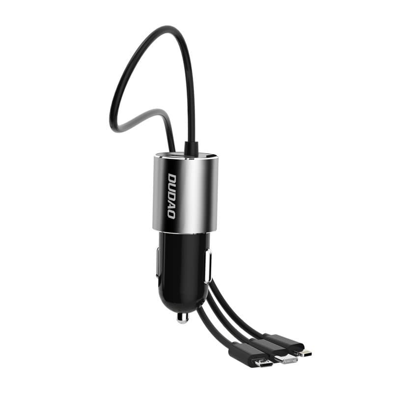 Dudao 3v1 USB avto polnilnik 3.4A, črn 7