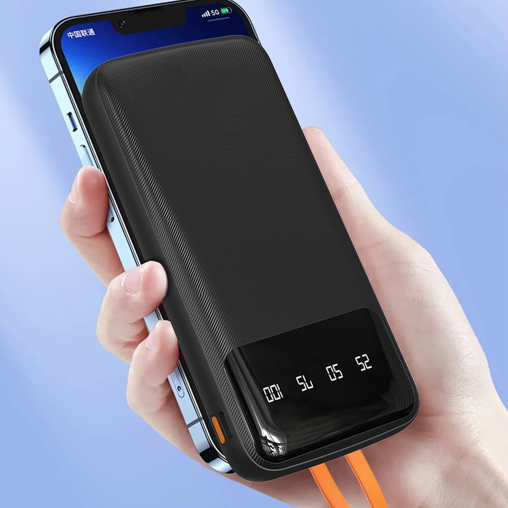 Power bank Dudao K6Pro 10000mAh s kabli USB, USB Type C, Lightning - bel 5