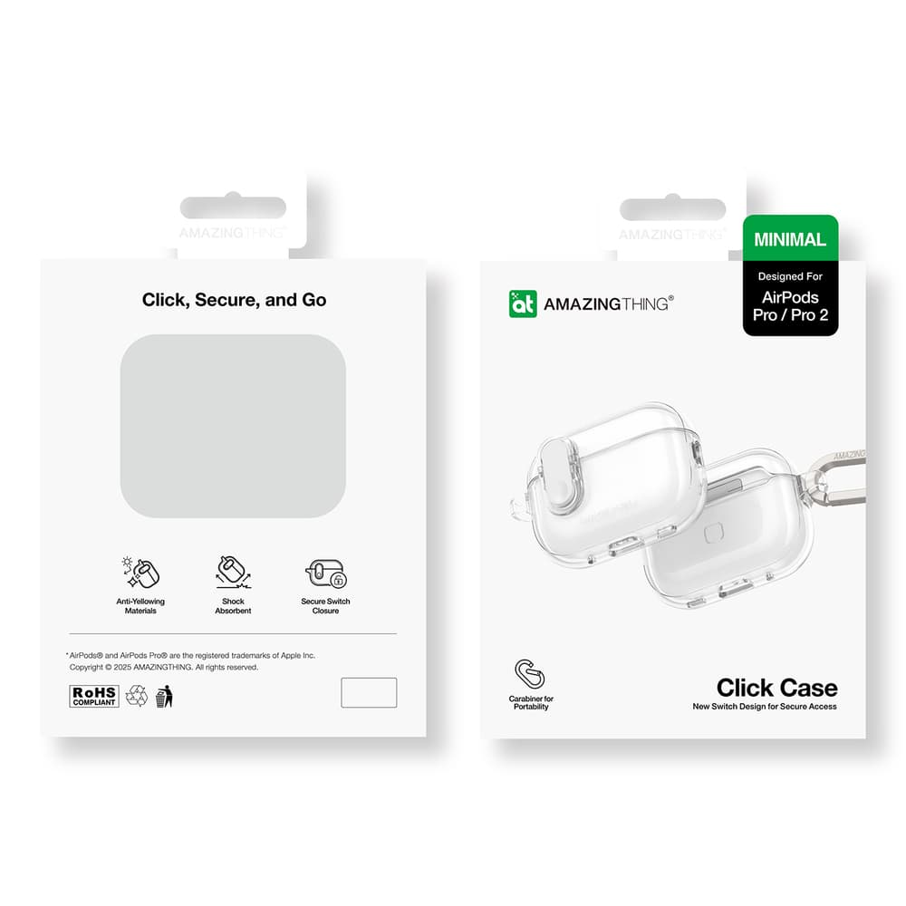 Minimalistična silikonska ovitek za AirPods Pro 2 - prozorna 4