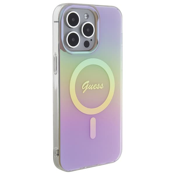 Guess IML Iridescent MagSafe ovitek za iPhone 15 Pro - roza 4