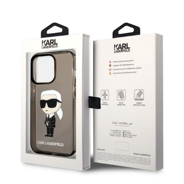 Etui Karl Lagerfeld Ikonik Karl za iPhone 14 Pro - črni 8