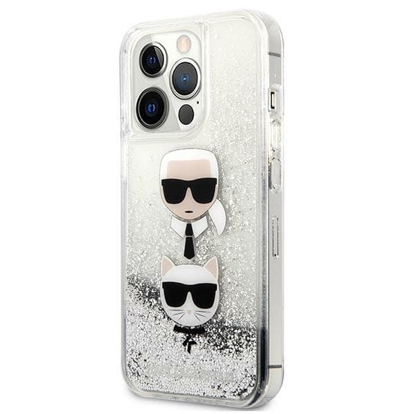 Karl Lagerfeld Liquid Glitter ovitek za iPhone 13 Pro Max - srebrn 2
