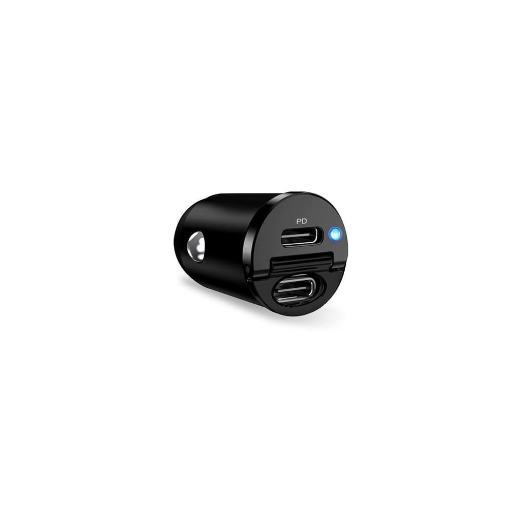Puro Mini avtomobilski polnilnik 30W, 2x USB-C, črn