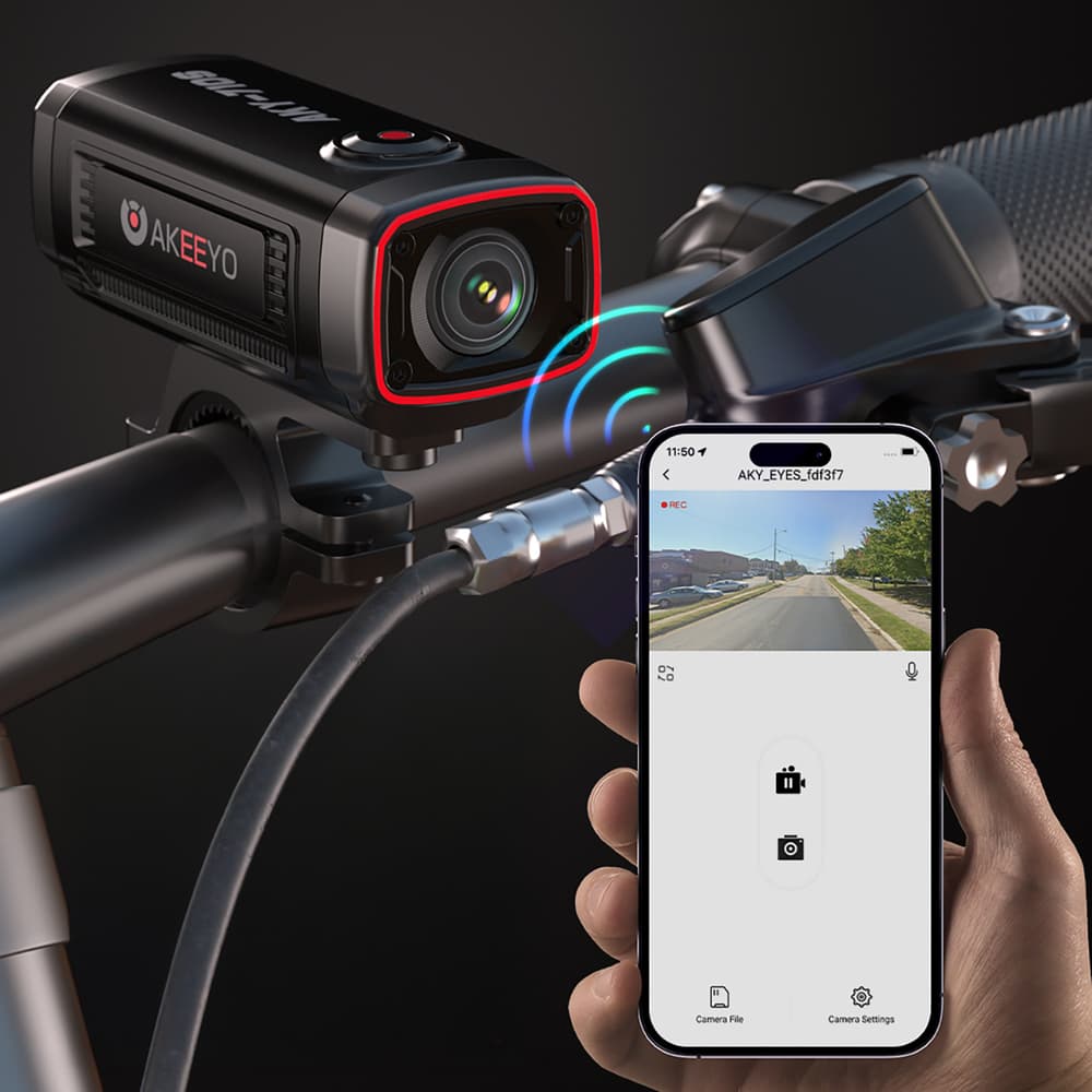 AKEEYO AKY-710S 4K snemalnik vožnje za motoristično krmilo - črn 5