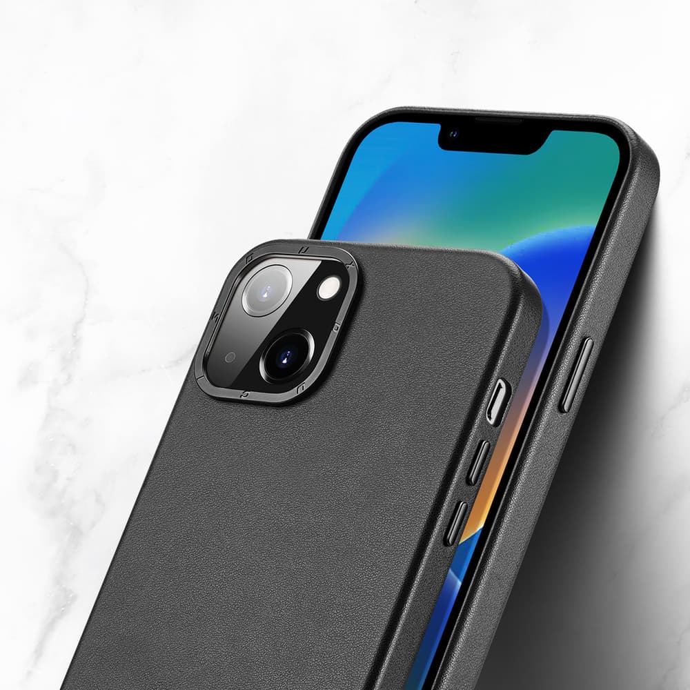 Ovitek Dux Ducis Grit usnjen za iPhone 14 Plus (MagSafe), črn 7