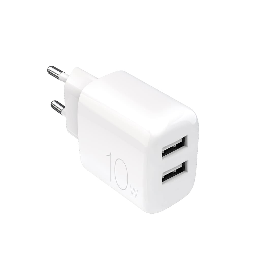 Puro PROLITE 10W 2x USB-A stenski polnilnik - bel
