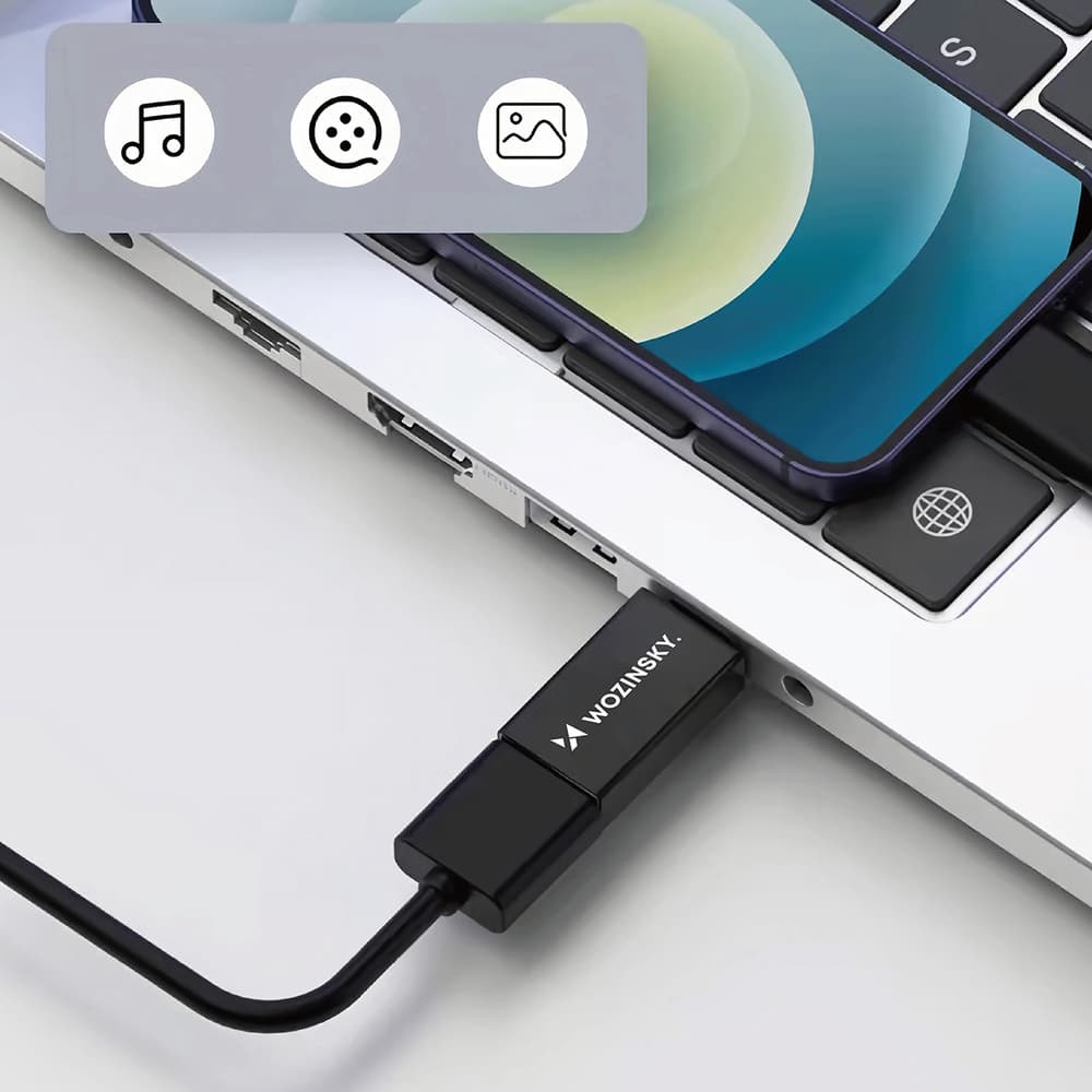 Wozinsky W10GY1S USB-C v USB-A 3.2 adapter (10Gb/s) - črn 6
