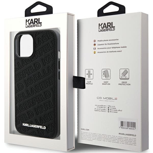 Karl Lagerfeld ovitek Quilted K Pattern za iPhone 15 - črna 8