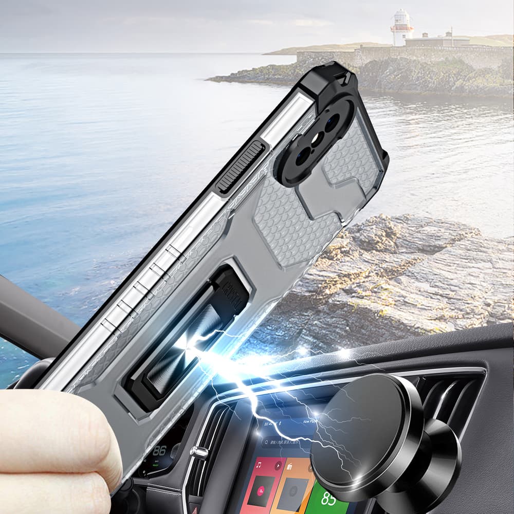 Ovitek Crystal Ring CaseKickstand za iPhone XS Max (rdeč) 3