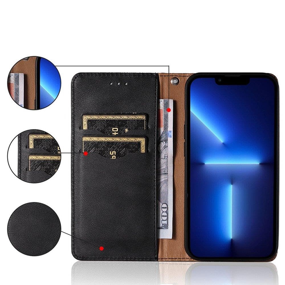 Ovitek Magnet Strap Case za Xiaomi Redmi Note 11 Pro (denarnica, vrvica), črni 5