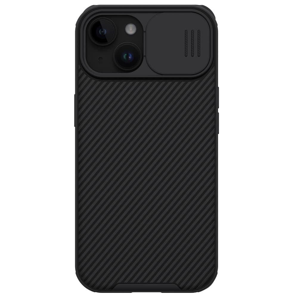 Ovitek Nillkin CamShield Pro Magnetic za iPhone 15 Plus s ščitnikom kamere - Črna