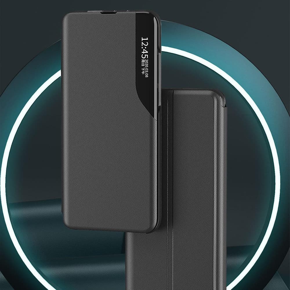 Hurtel Eco Leather View Case preklopni ovitek za Samsung Galaxy A73 modra 7