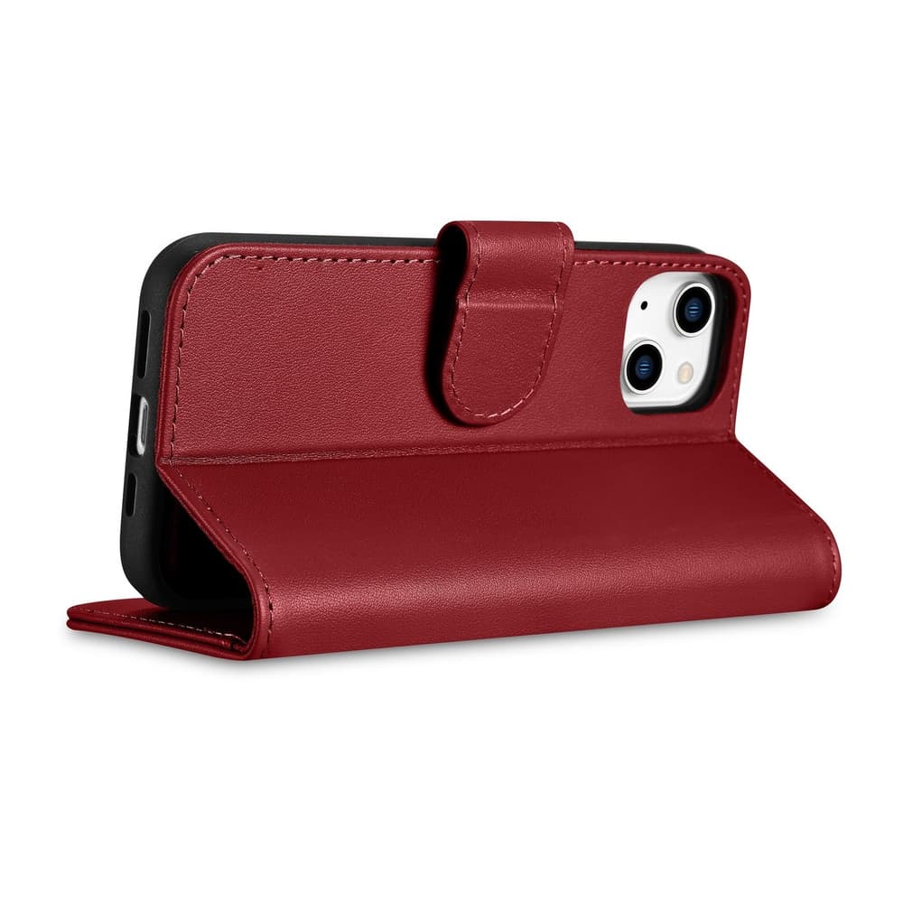 iCarer denarnica ovitek 2v1 za iPhone 14 Plus, rdeča, Anti-RFID 7