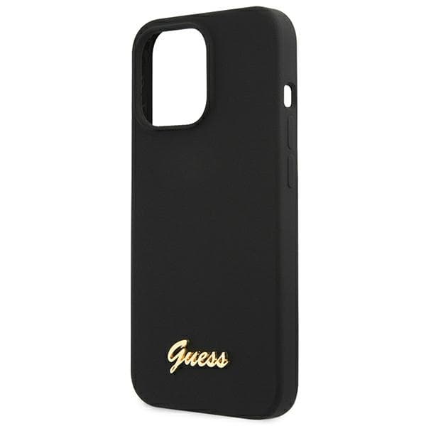 Ovitek Guess Silicone Script Gold Logo za iPhone 13 Pro Max 6.7" - črna 6
