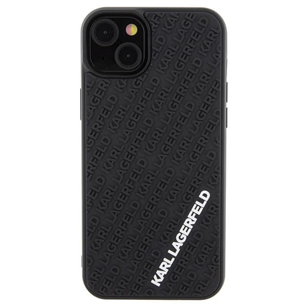 Karl Lagerfeld ovitek za iPhone 15 Plus, 3D Rubber Multi Logo, črn 3