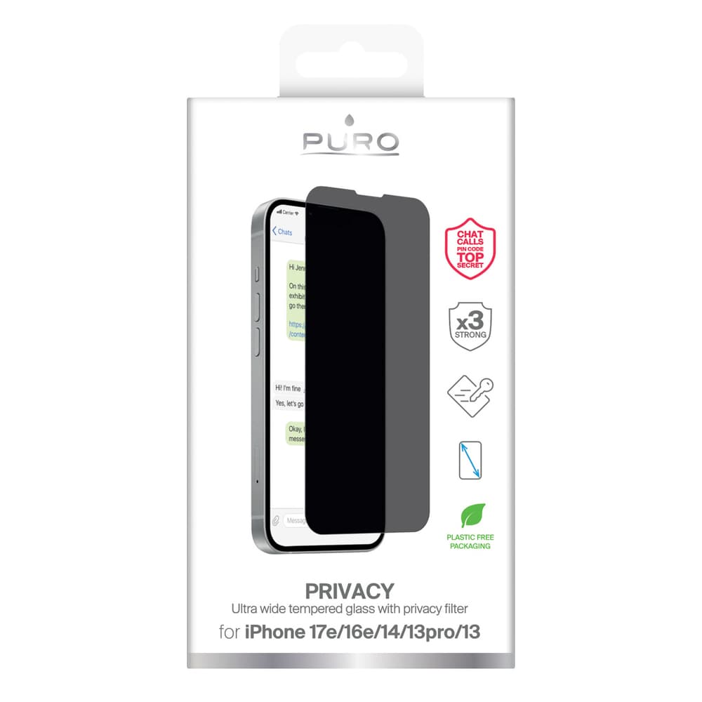 Puro Privacy kaljeno steklo za iPhone 16e/17e 8