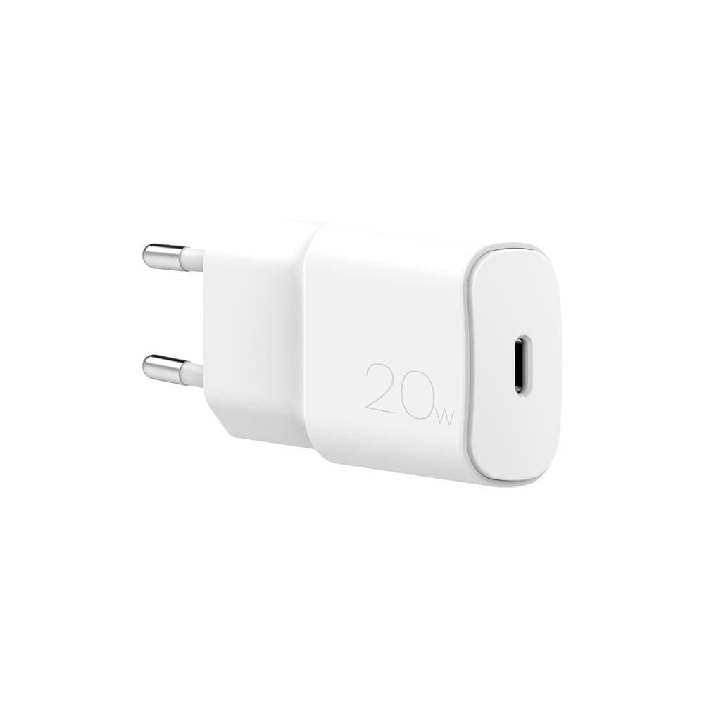 Puro White 20W Power Delivery USB-C stenski polnilnik, bel