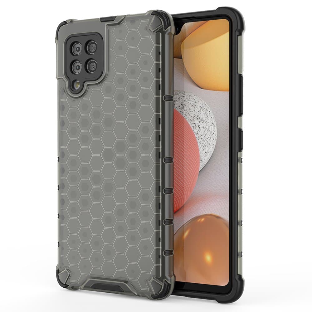 Hurtel Honeycomb Armor ovitek s TPU odbijačem za Samsung Galaxy A42 5G, črn