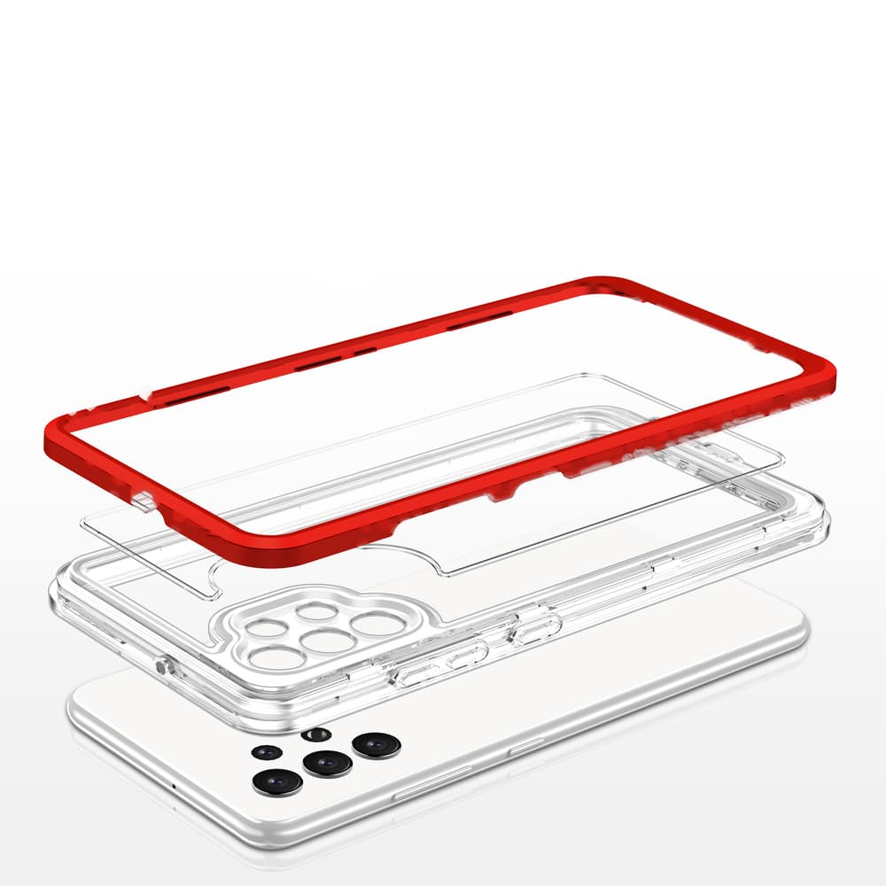 Hurtel ovitek Clear 3in1 za Samsung Galaxy A32 5G, rdeč 5