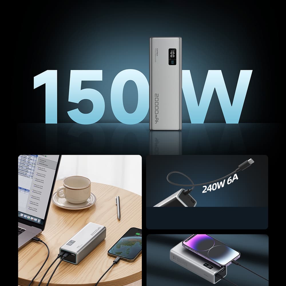 Cuktech P+Series No. 15 Powerbank 150W 20000mAh - siva 3