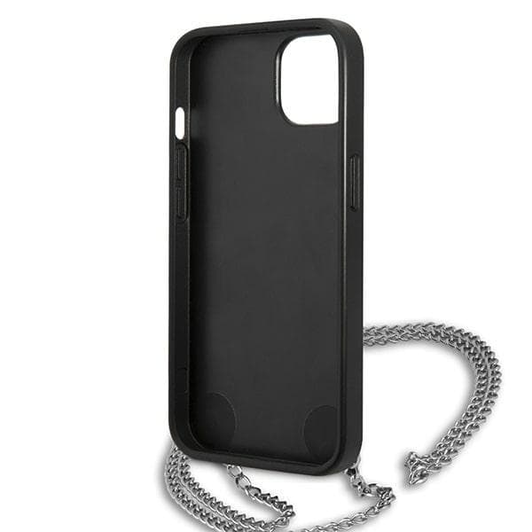 Karl Lagerfeld Leather Textured & Chain ovitek za iPhone 13 mini (5,4") - črn 7