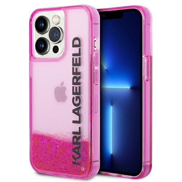 Karl Lagerfeld Liquid Glitter Elong etui za iPhone 14 Pro - roza