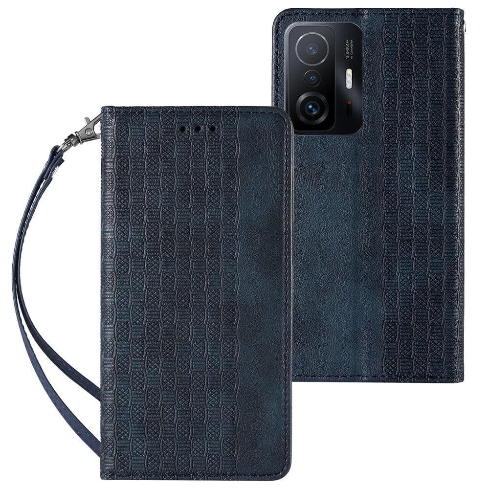 Ovitek Magnet Strap Case za Samsung Galaxy A13 5G (denarnica, vrvica), modri