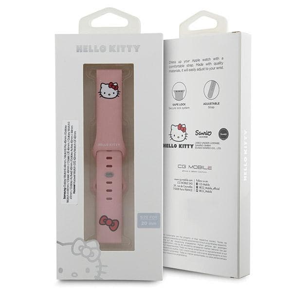 Hello Kitty silikonski pašček Kitty Head, univerzalen 22 mm - roza 4