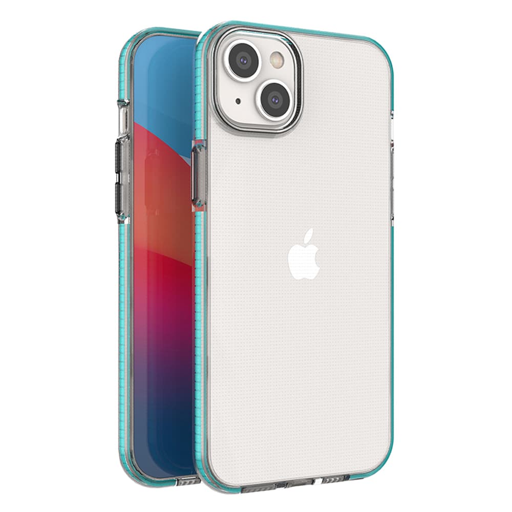 Hurtel Spring Case za iPhone 14 Plus, svetlo moder, s okvirjem
