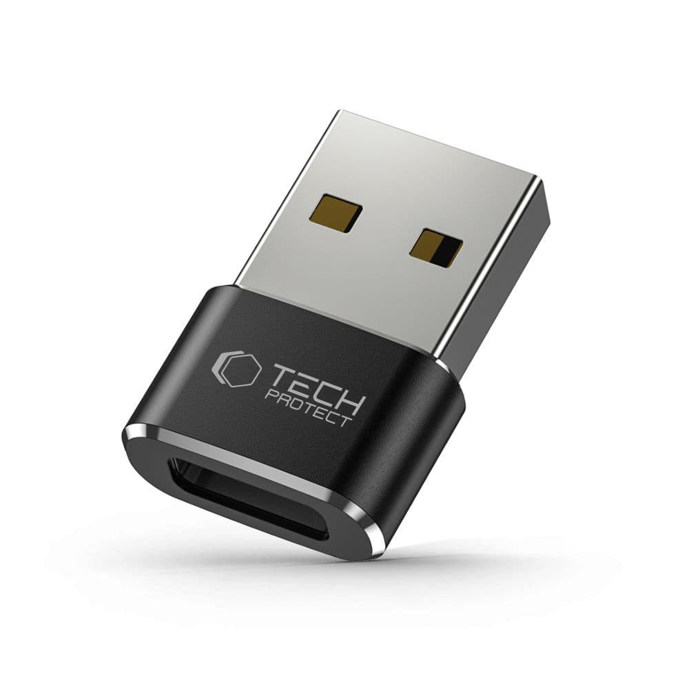 Tech-Protect UltraBoost USB-A (M) / USB-C (F) adapter, črn