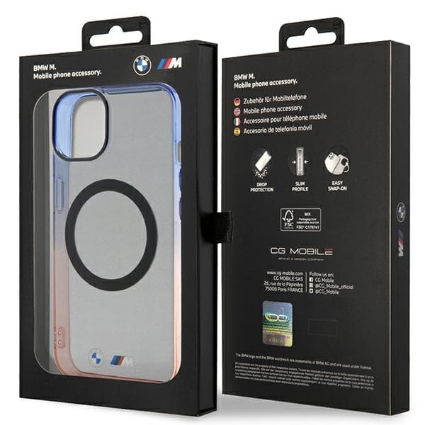 Ovitek za iPhone 14 BMW Gradient Bumper MagSafe, siv 8