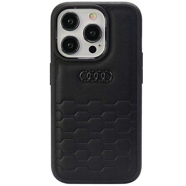 Etui Audi GT iz umetnega usnja za iPhone 15 Pro - črn