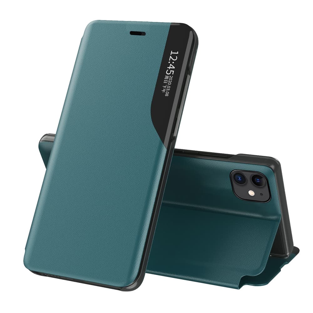 Eco Leather View Case za iPhone 13 Pro Max, zelena