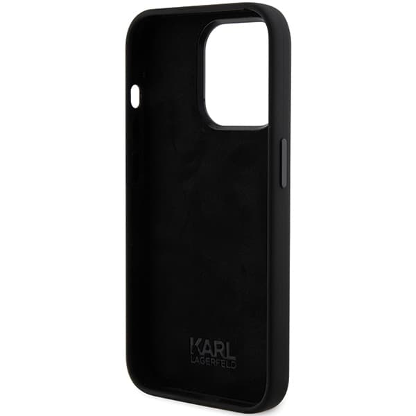 Karl Lagerfeld ovitek za iPhone 15 Pro - črn, silikonski 7