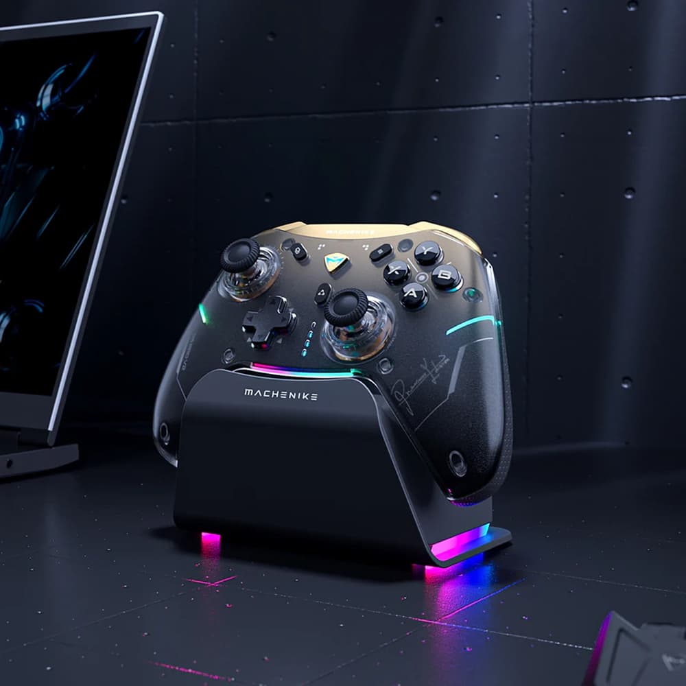 Machenike G5Pro Premium Edition Wireless Game Controller s polnilno postajo - črna in zlata 7