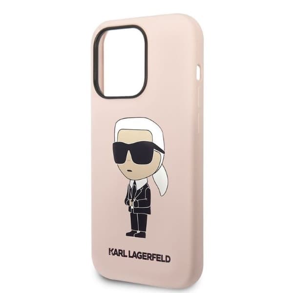 Karl Lagerfeld Silicone Ikonik ovitek za iPhone 14 Pro Max - roza 6