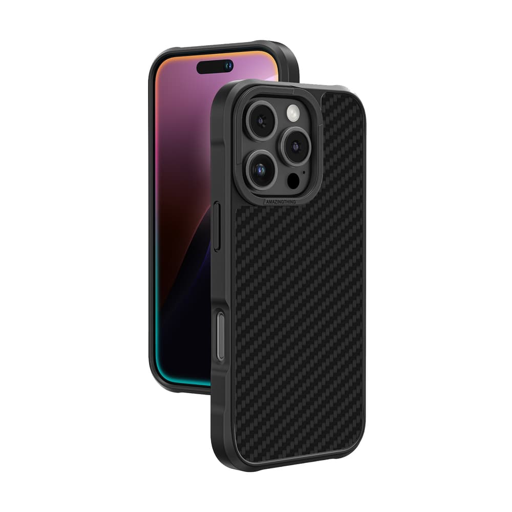 Ovitek AmazingThing Titan Max z Aramidnimi vlakni 1500D za iPhone 16 Pro - Črn