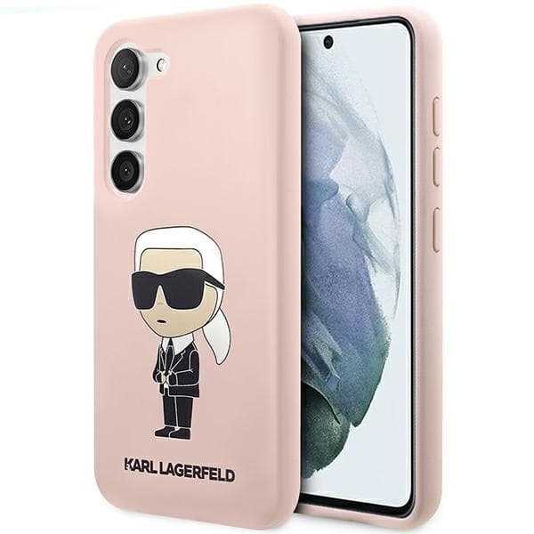 Karl Lagerfeld ovitek za Samsung S23 Silicone Ikonik Karl, roza
